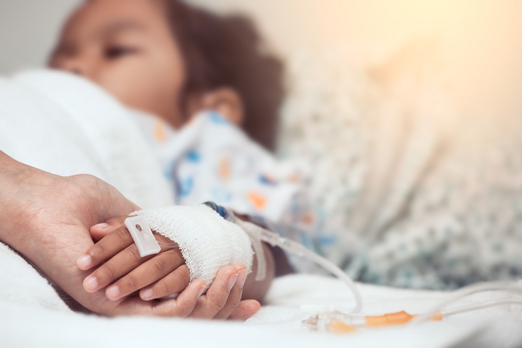 Child in hospital with IV