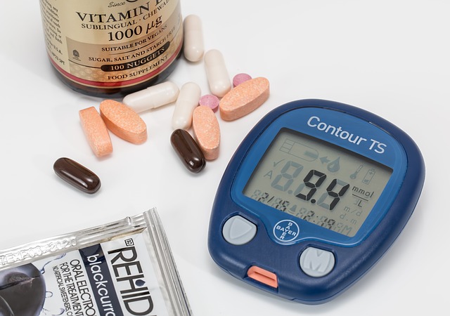 Blood sugar monitor and pills