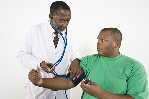 Doctor and overweight patient