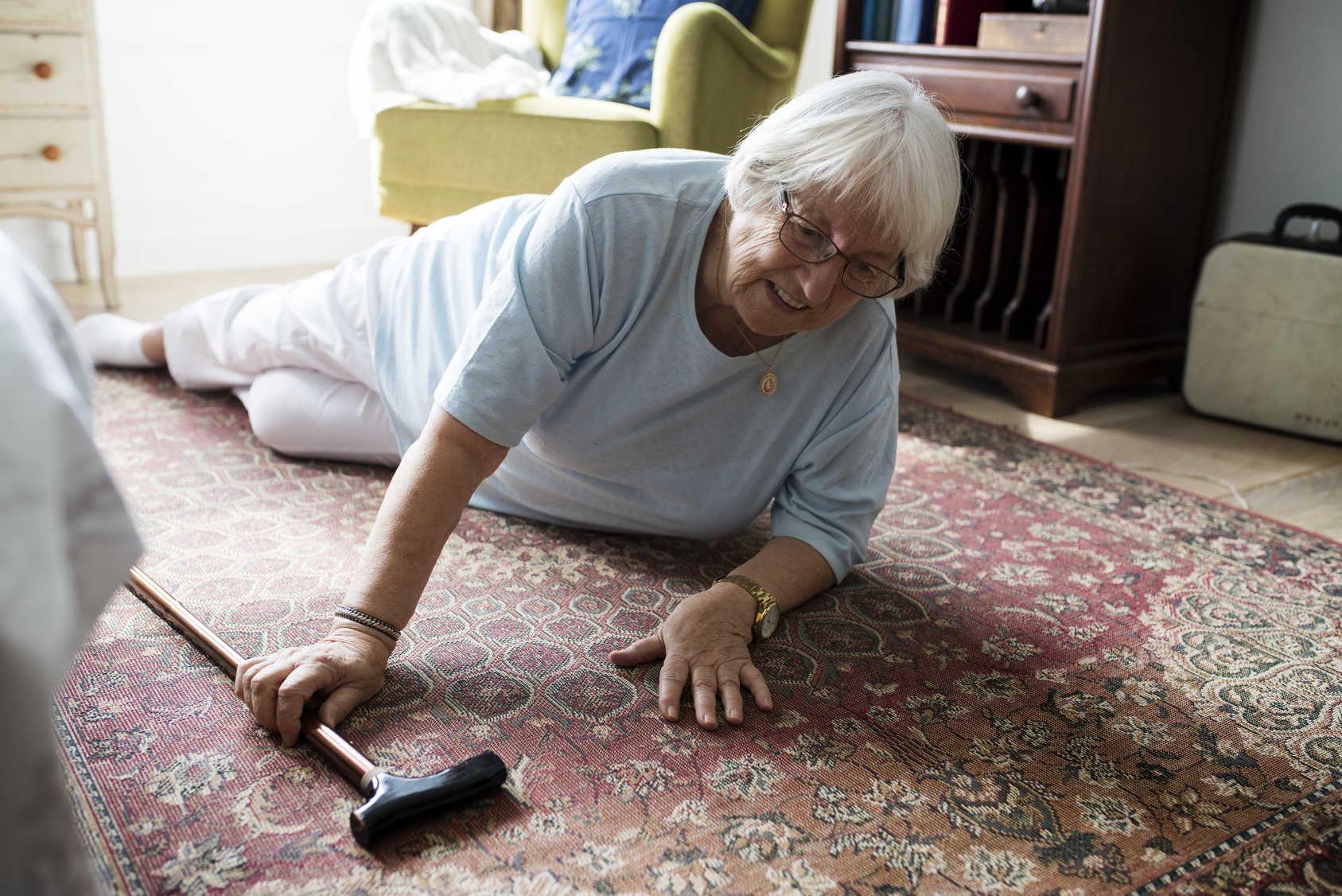 Elderly woman fall