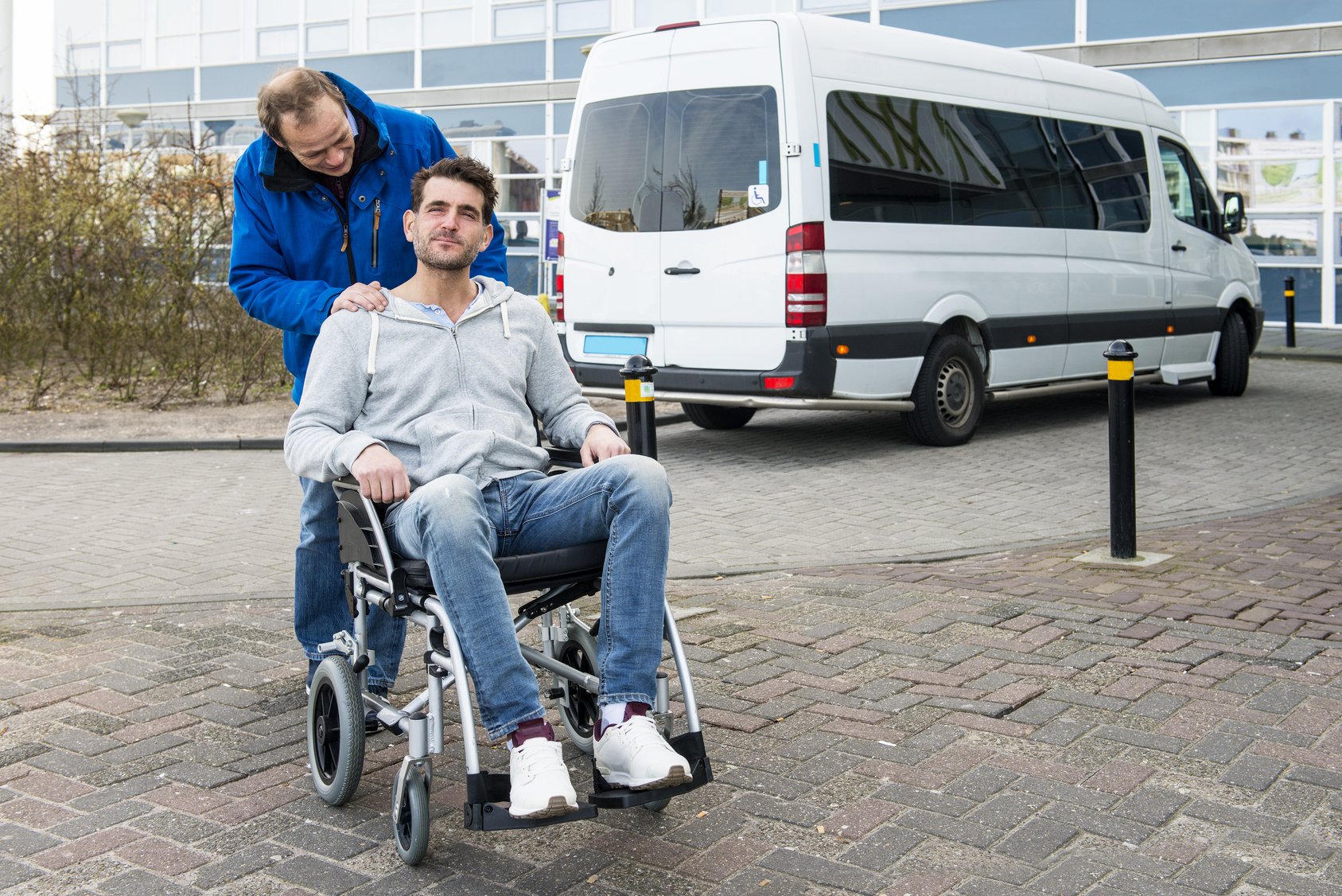 Young man in wheelchair